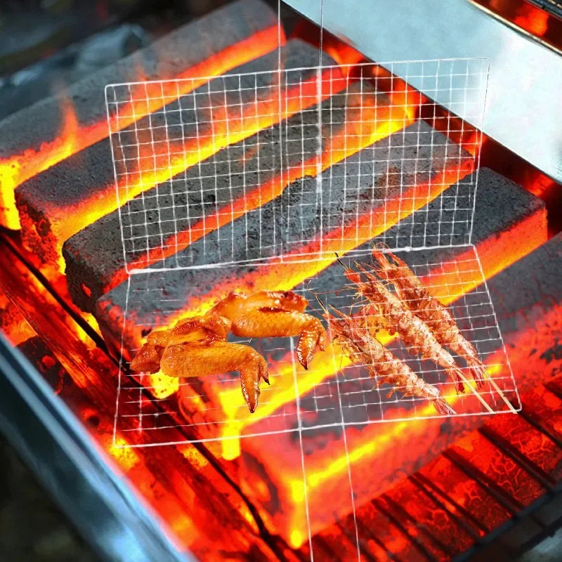 Stainless Steel BBQ Mesh Non Stick Grilling Basket Fish Meat Grill Mesh Mat Holder Vegetable Steak Picnic Party Barbecue Tools