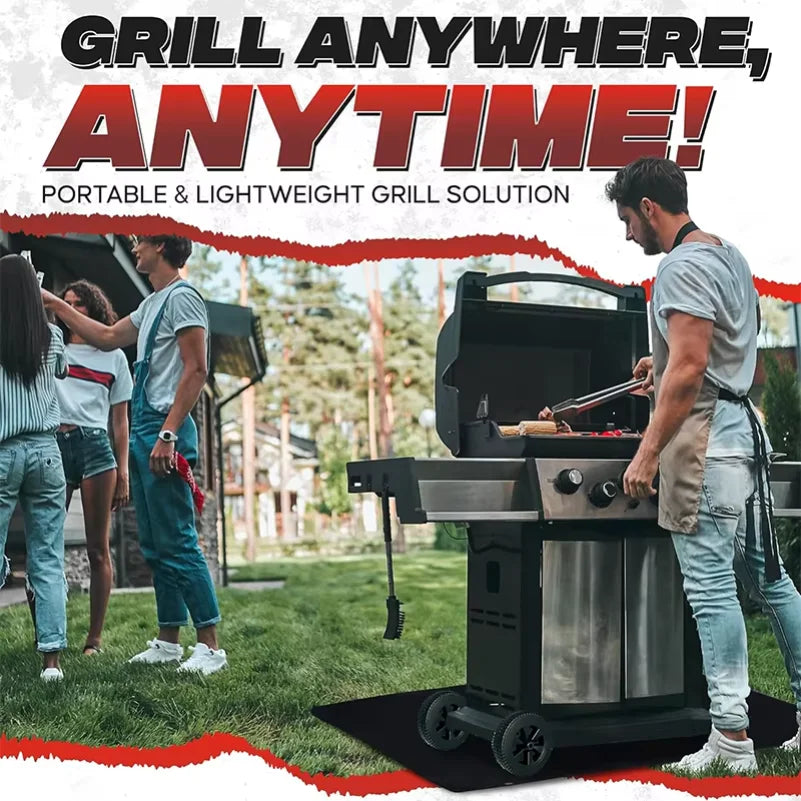 Tapis de protection double face ignifuge pour barbecue extérieur, imperméable et résistant à l'huile, pour brasero et cheminée