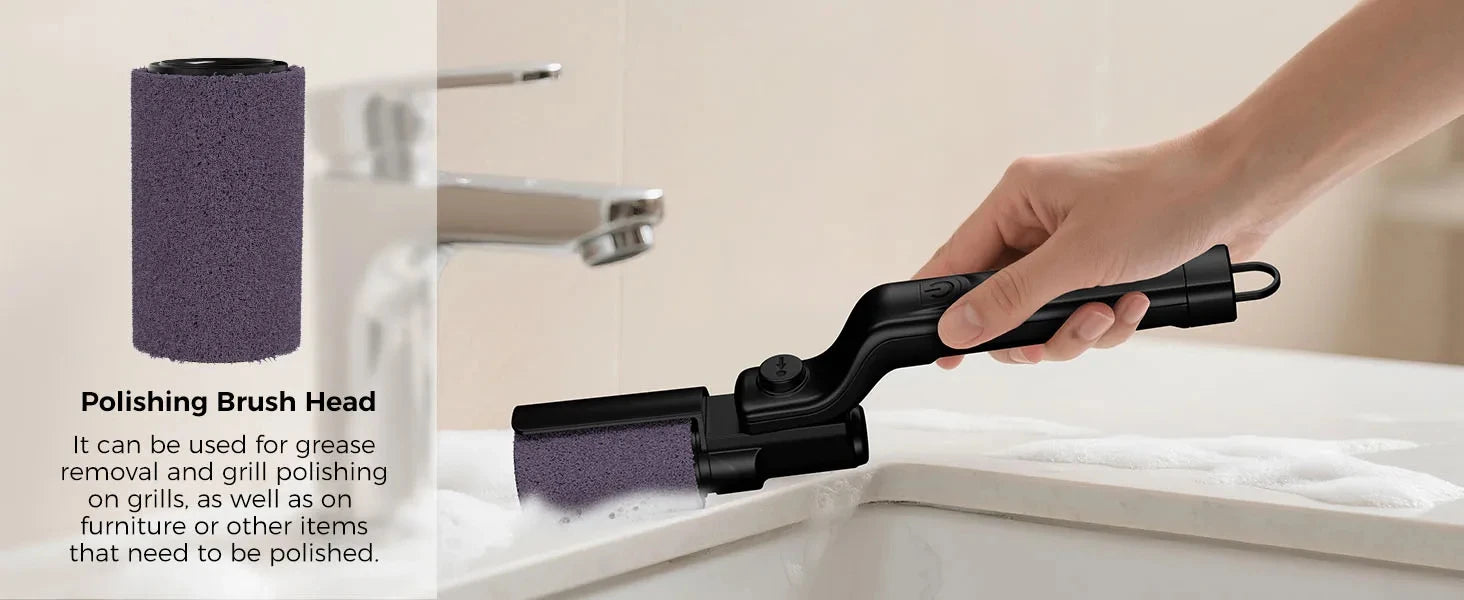 Brosse électrique pour barbecue avec têtes remplaçables, 180 ° Tête de brosse réglable pour le nettoyage des grils extérieurs et de la cuisine