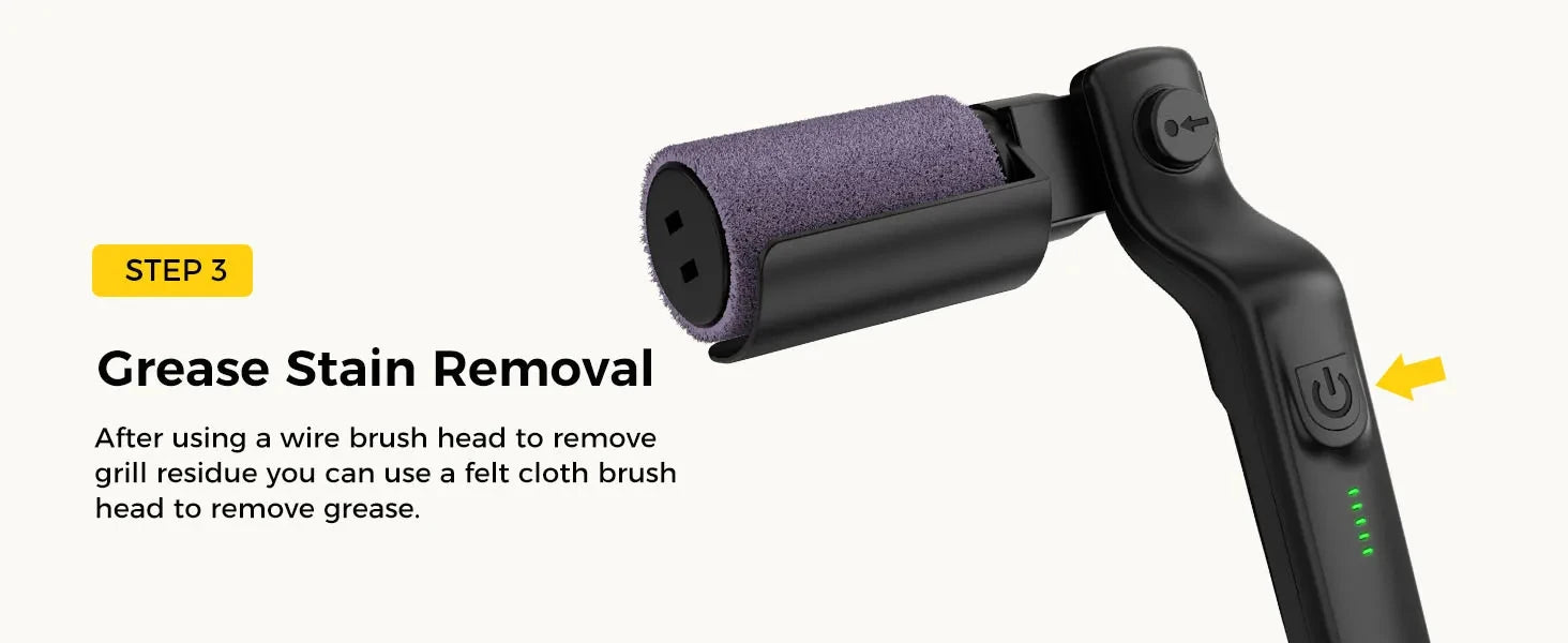 Brosse électrique pour barbecue avec têtes remplaçables, 180 ° Tête de brosse réglable pour le nettoyage des grils extérieurs et de la cuisine