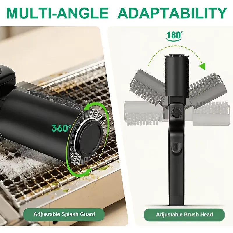 Brosse électrique pour barbecue avec têtes remplaçables, 180 ° Tête de brosse réglable pour le nettoyage des grils extérieurs et de la cuisine