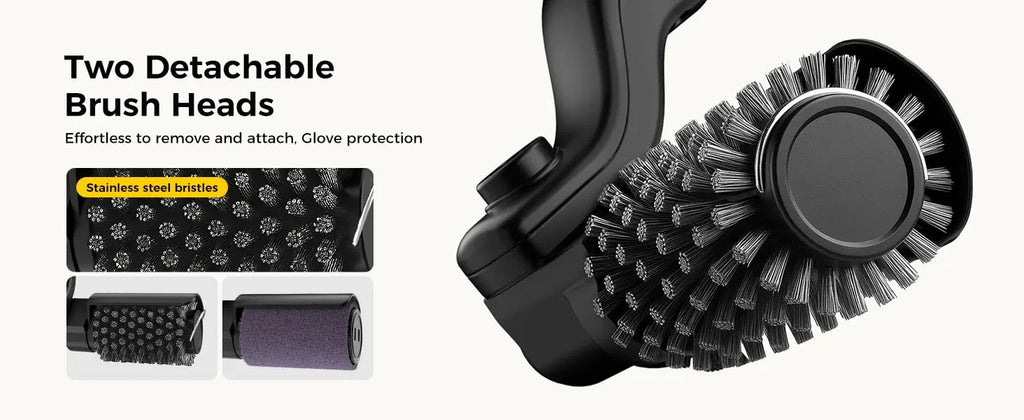 Brosse électrique pour barbecue avec têtes remplaçables, 180 ° Tête de brosse réglable pour le nettoyage des grils extérieurs et de la cuisine