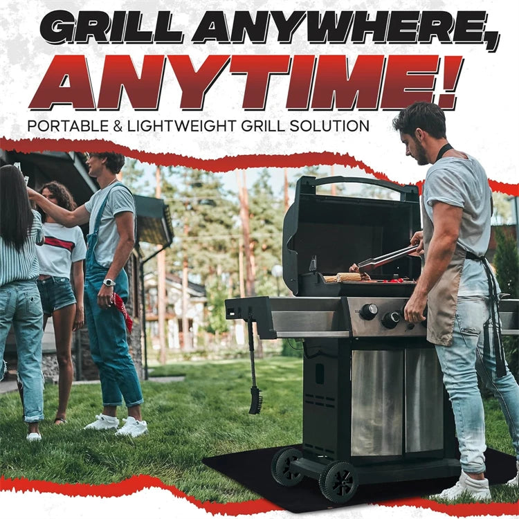 Tapis de protection double face ignifuge pour barbecue extérieur, imperméable et résistant à l'huile, pour brasero et cheminée