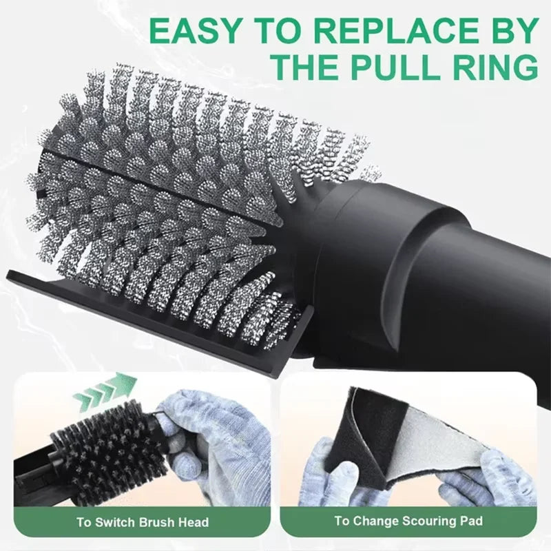 Brosse électrique pour barbecue avec têtes remplaçables, 180 ° Tête de brosse réglable pour le nettoyage des grils extérieurs et de la cuisine